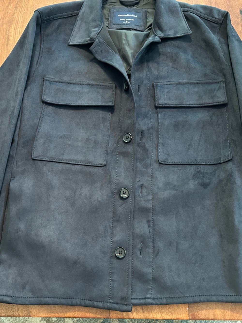 Abercrombie & Fitch Navy Suede Field Jacket